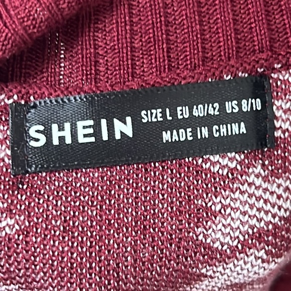 Shein Houndstooth Ruffle Lightweight Sweater - Picture 5 of 7